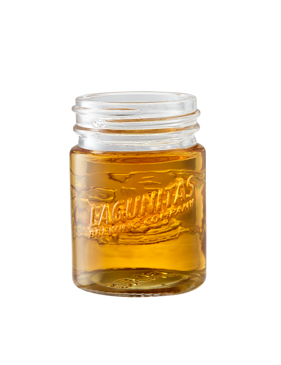 "Iconic Lagunitas Mason Jar Shot Glass - 2oz, showcasing Lagunitas logo, perfect for parties, made with durable glass, dishwasher-safe. Let your beer speak! Life is uncertain. #Lagunitas #ShotGlass #PartyEssentials"