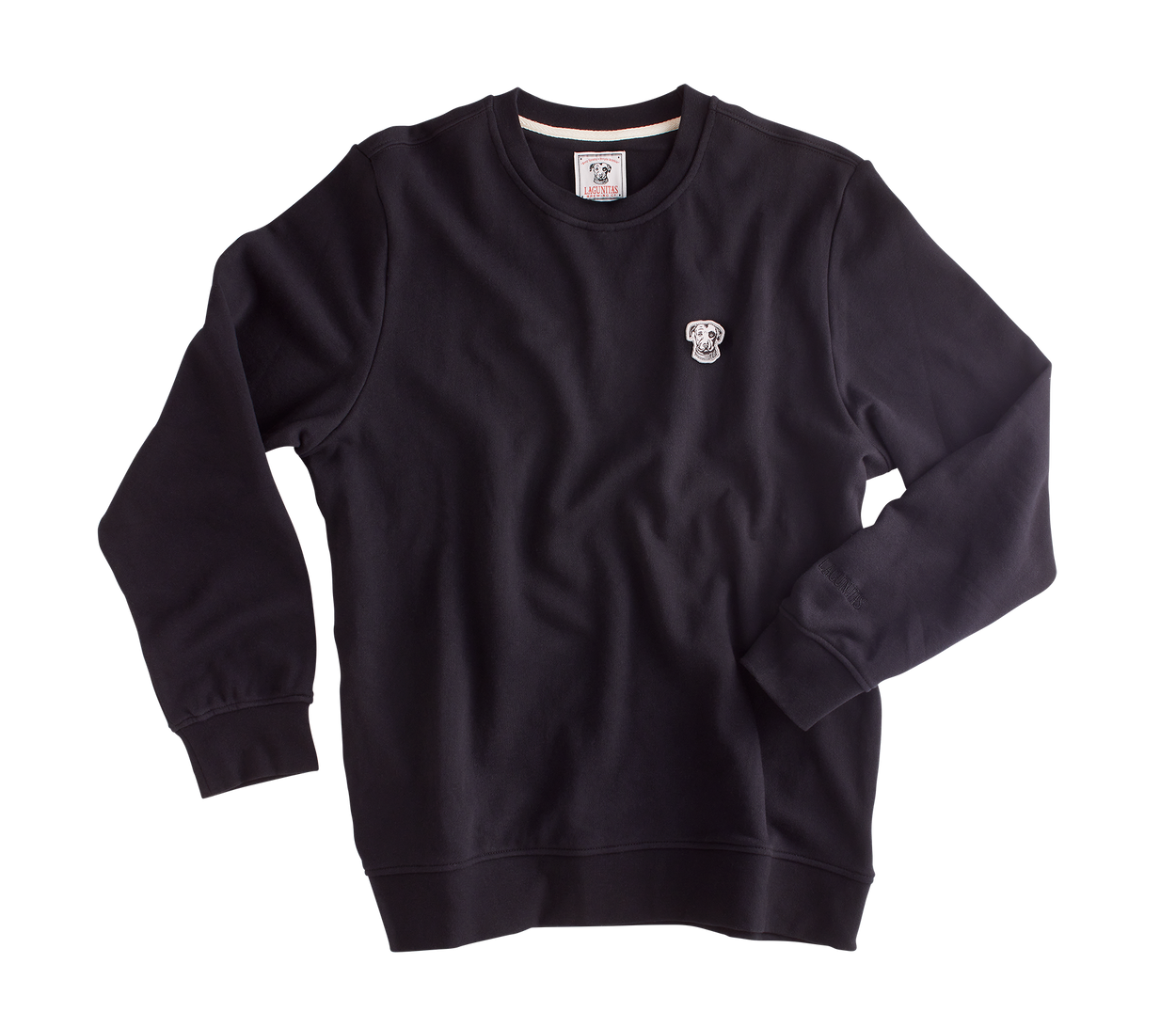 “A premium quality, stylish and comfortable crewneck sweatshirt featuring the iconic Black Dog logo of Lagunitas. Crafted for beer enthusiasts, this classic black sweatshirt showcases Lagunitas branding and is perfect for versatile casual wear.”