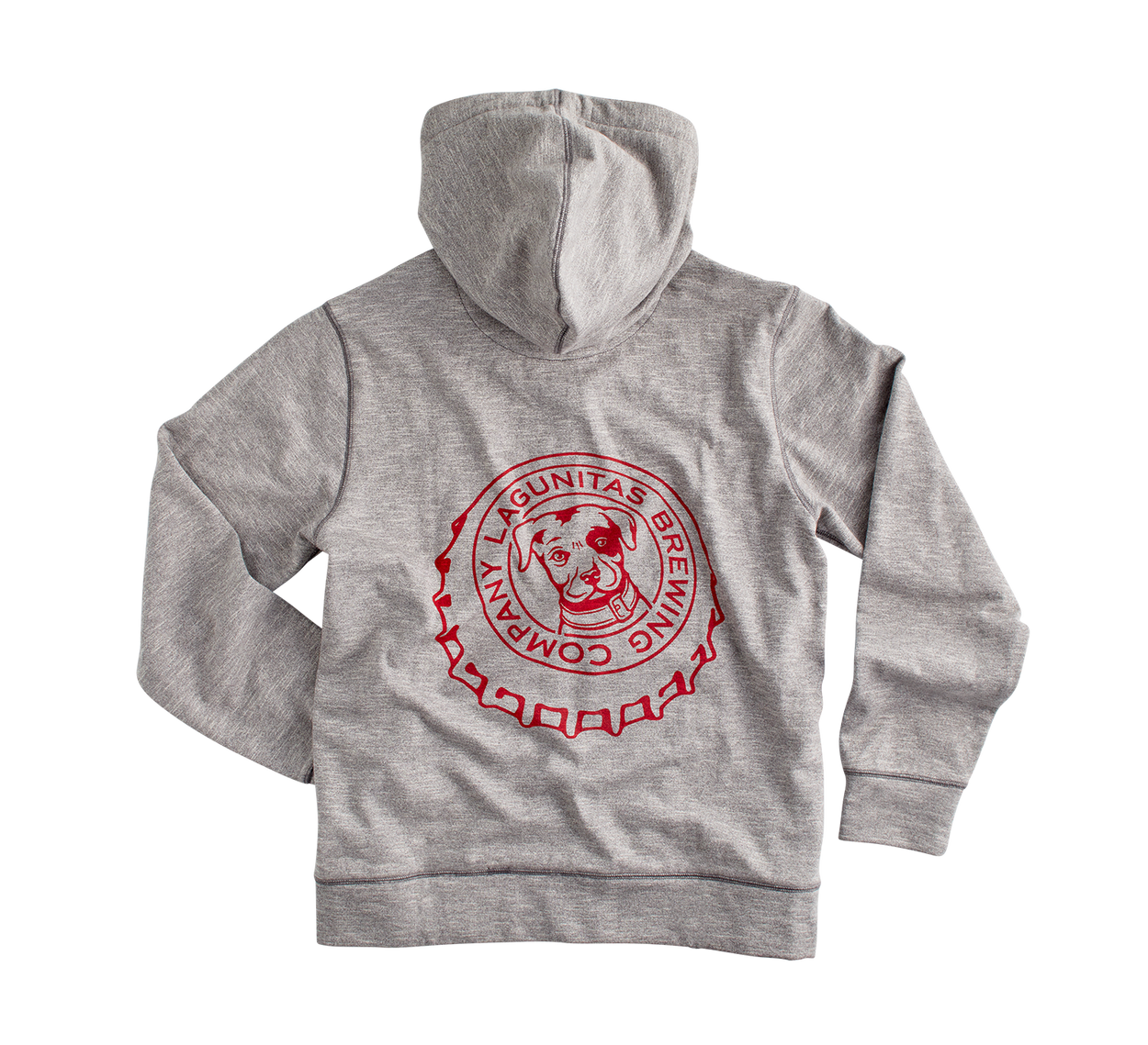  "Lagunitas Bottle Cap Hoodie - A cozy and stylish zip-up hoodie, perfect for Lagunitas lovers. Made with soft, high-quality materials for ultimate comfort during outdoor adventures with your furry sidekick. Join the Lagunitas adventure in style and show your love for the brand. 'Pawesome' moments await! Get yours now."