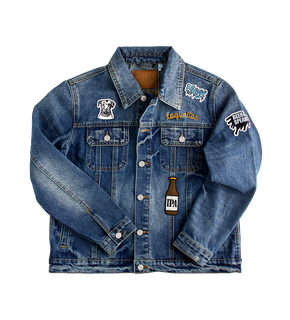 “A premium quality jacket with a stylish denim design. This classic trucker jacket is crafted for women and features Lagunitas patches for added detail. The comfortable and durable fabric makes it a versatile outerwear option, perfect for casual wear and layering. With a button-up closure and stylish pockets, this jacket offers a feminine silhouette and represents Lagunitas with style. Stand out with this fashionable and versatile denim jacket.”