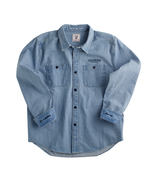 “A stylish and versatile denim shirt featuring premium quality fabric and a classic button-up design. The shirt combines trendy denim fashion with iconic Lagunitas branding, offering a contemporary twist on a timeless style. Perfect for casual and semi-formal occasions, this comfortable and durable unisex denim shirt is a must-have wardrobe staple.”