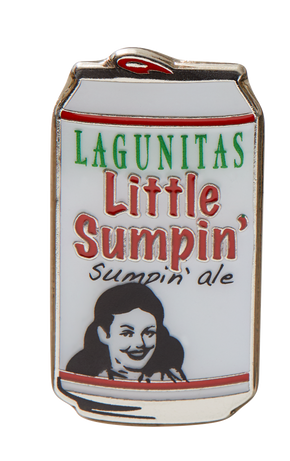 Little Sumpin' Sumpin' Pin w/ Millie: A collectible enamel pin featuring Millie, the beloved Little Sumpin' Sumpin mascot of Lagunitas brewery. This charming pin showcases the iconic Little Sumpin' Sumpin' logo and is a must-have for craft beer enthusiasts and pin collectors. Add a touch of Lagunitas brewery flair to your attire with this high-quality and stylish lapel pin.