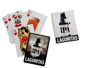 A fully-customized deck of Lagunitas beer playing cards featuring proportionally-sipped mason jars for all the Number Cards, and special art for each Face Card. Whatever you’re playin’, it’s good to have friends!