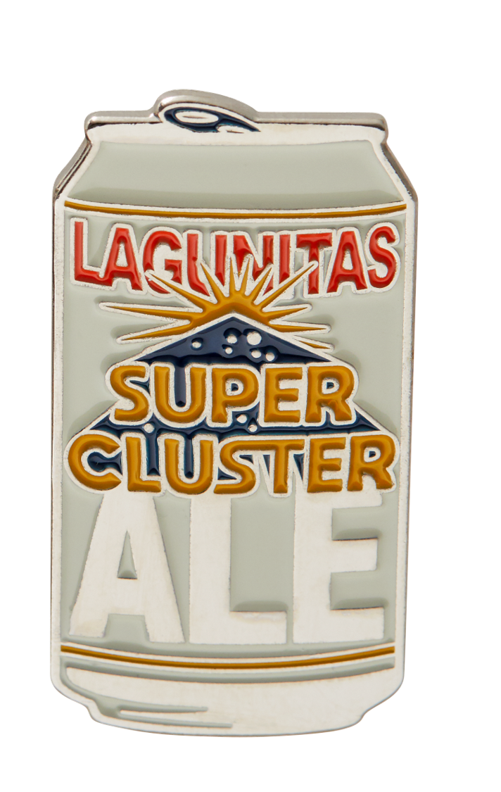 Are you ready to take your pin game to the next level? Then you need the Super Cluster Pin - a pin of intergalactically epic perfection! This Super Mega Lagunitas Enamel Pin is not just any ordinary pin. It's like a little piece of the universe that you can wear on your lapel, backpack, or even your space suit. And with its vibrant colors and intricate design, it's sure to catch the eye of anyone who sees it.
